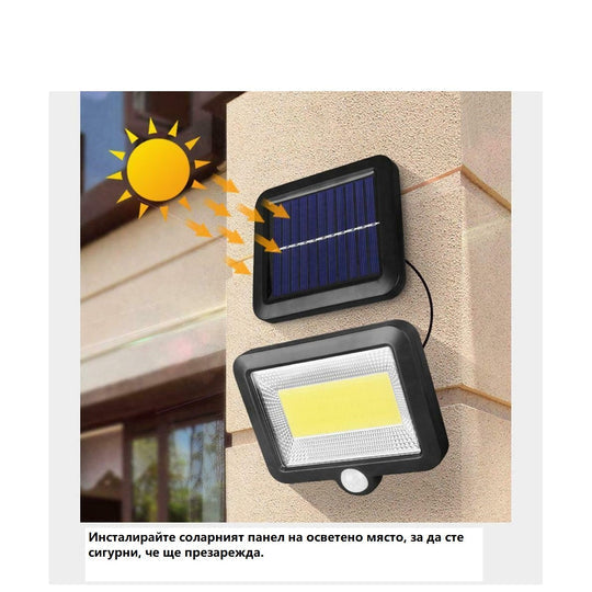 2 ισχυρό ηλιακό αδιάβροχο πόδι LED με αισθητήρα κίνησης, ηλιακό πάνελ και καλώδιο 5m
